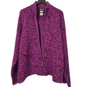 Sag Harbor Womens Purple Knit Full‎ Zip Mock Neck Cardigan
Perfect for fall
